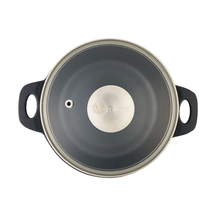 Victoria glaslock med stålknopp - Ø16 cm - Victoria