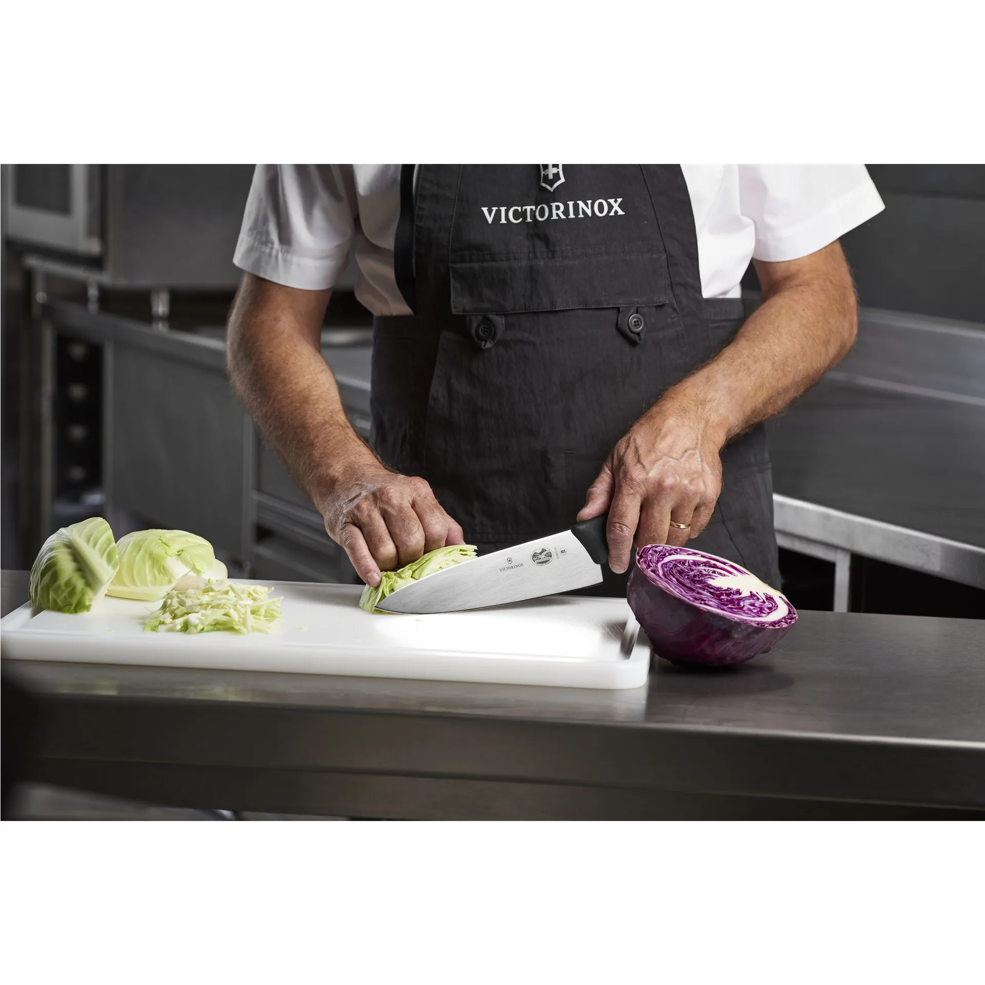 Fibrox kockkniv extra bred 20 cm, Rostfritt stål Victorinox