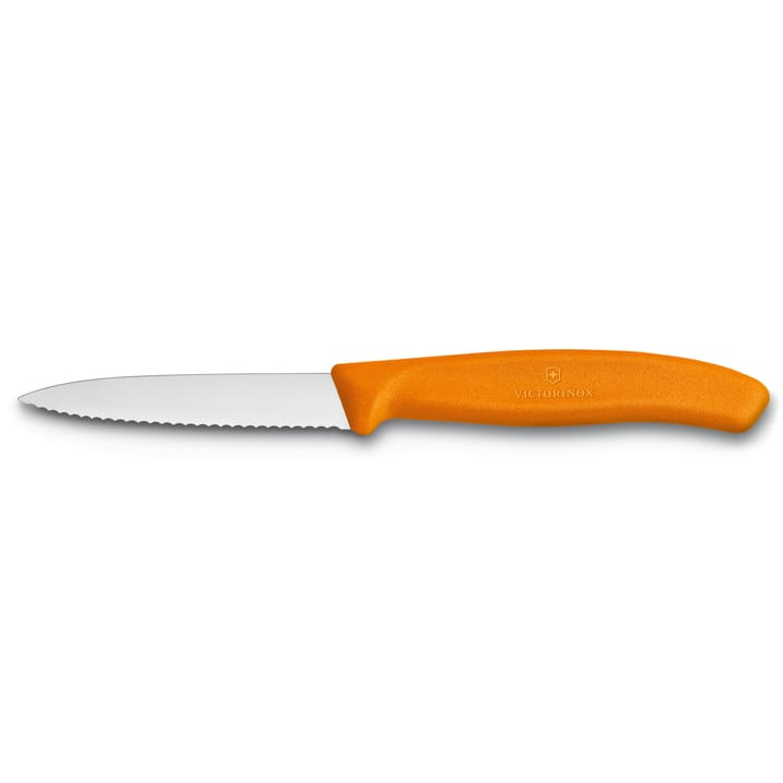 Swiss Classic grönsaks-/skalkniv tandad 8 cm - Orange - Victorinox