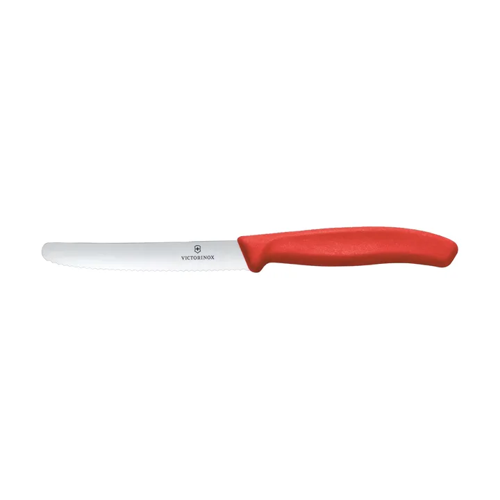 Swiss Classic korv-/tomatkniv tandad 11 cm - Röd - Victorinox