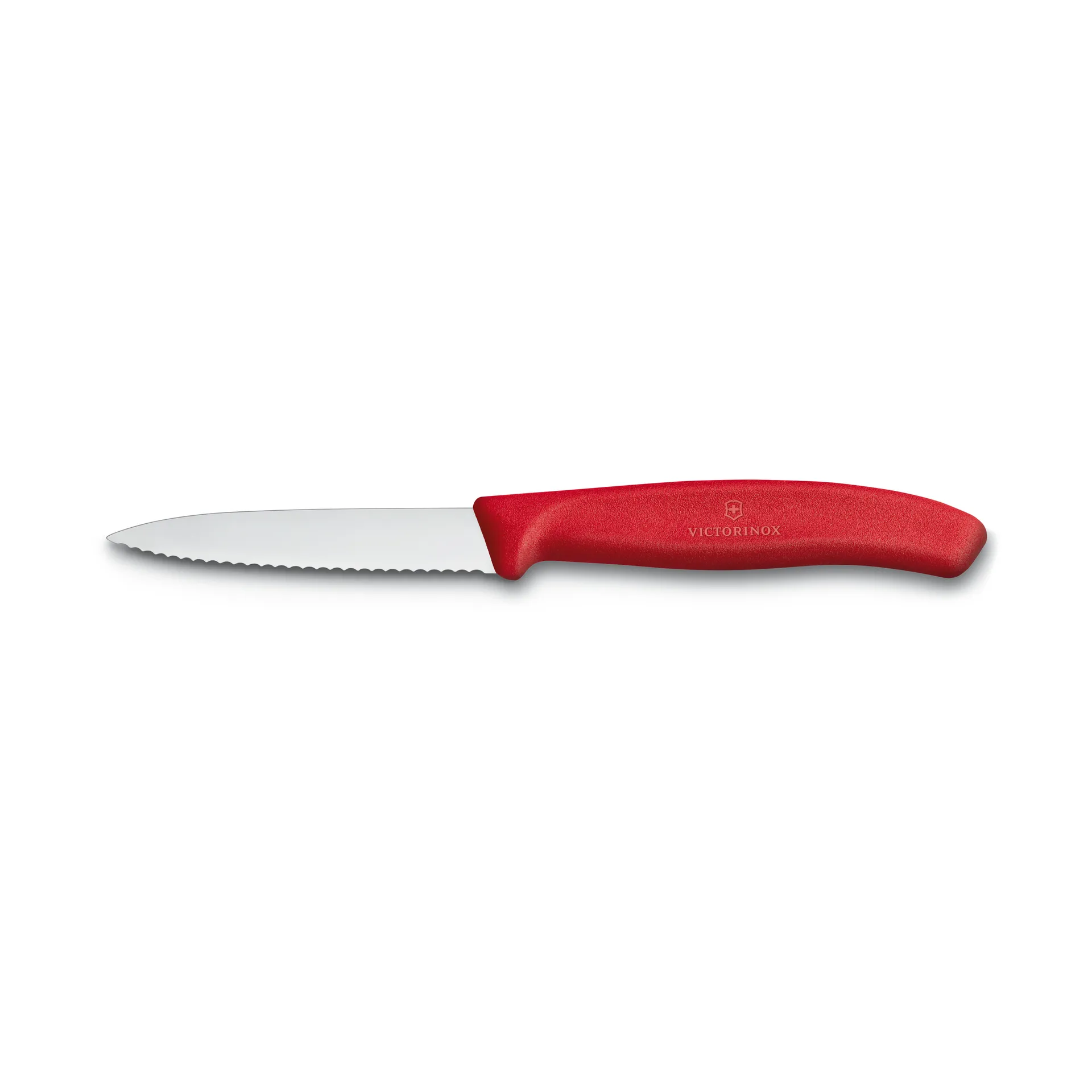 Victorinox grönsak- & skalkniv vågig 8 cm, Röd Victorinox