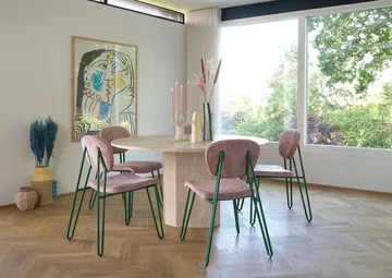 Styles ljusstake 19,5x25 cm - Gul-vit - Villa Collection