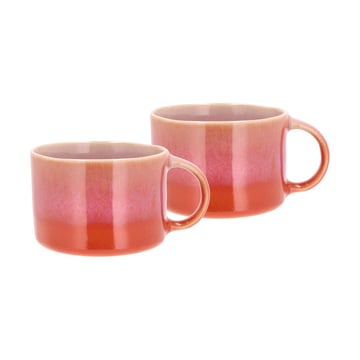 Läs mer om Villa Collection Styles mugg med öra 16 cl 2-pack Lila-orange