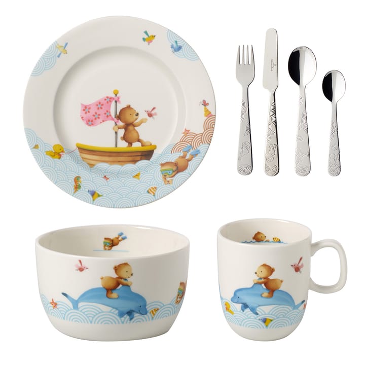 Happy as a Bear barnservis och bestick, 7 delar Villeroy & Boch