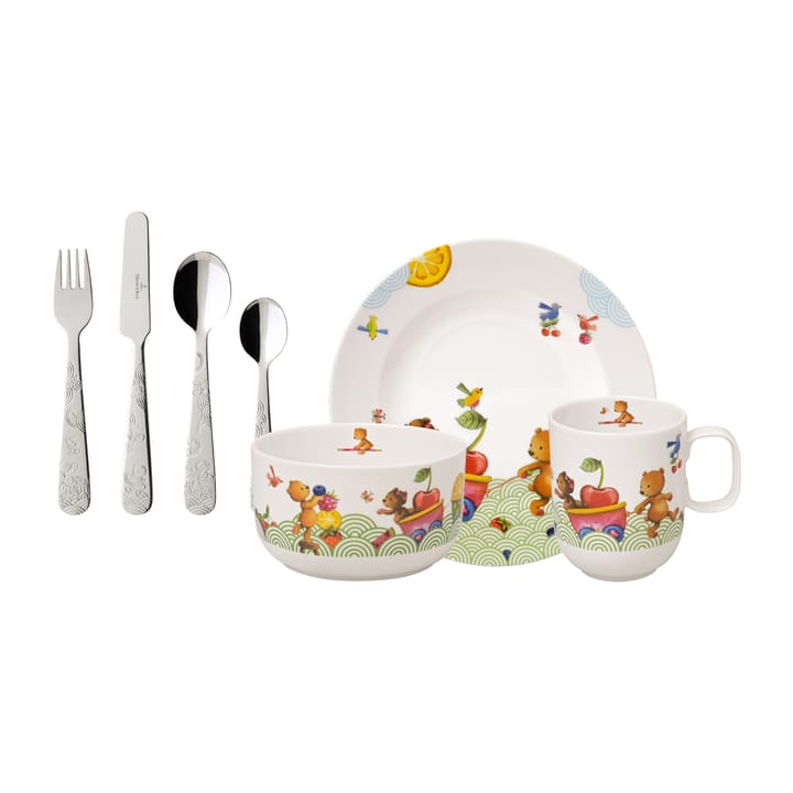 Hungry as a Bear barnservis och bestick, 7 delar Villeroy & Boch