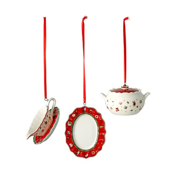 Villeroy & Boch Toy’s Delight julgranshänge servering 3 delar Vit-röd