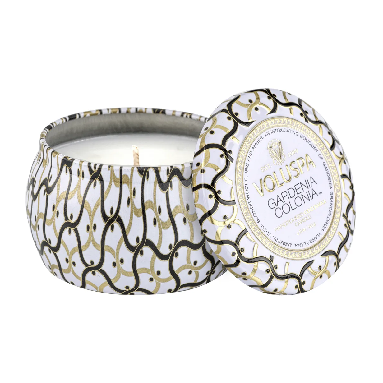 Maison Blanc Mini Tin doftljus 25 timmar, Gardenia Colonia Voluspa