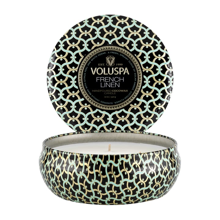 Maison Noir 3-wick Tin doftljus 40 timmar - French Linen - Voluspa