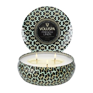 Maison Noir 3-wick Tin doftljus 40 timmar - French Linen - Voluspa