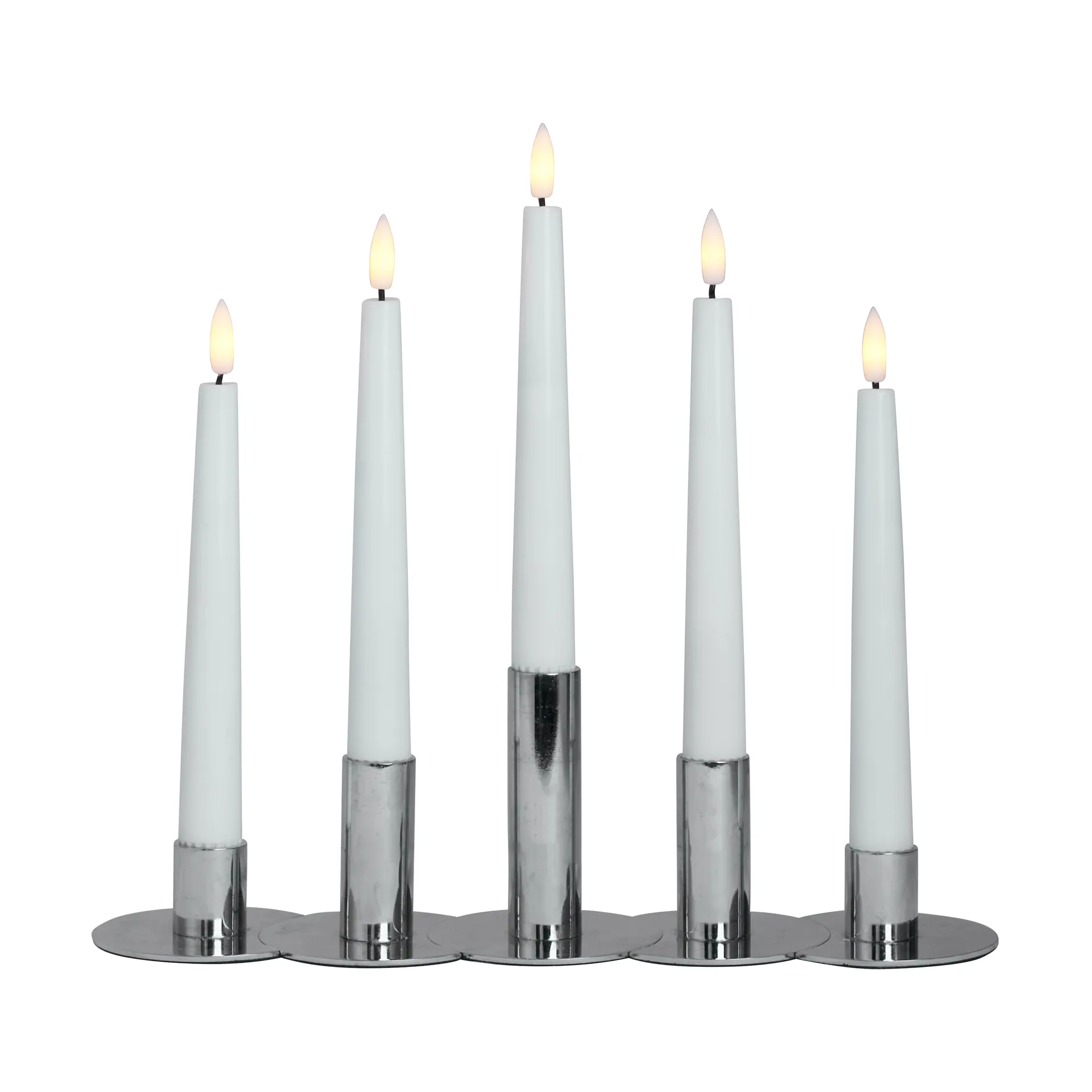 Lykke kombinerbar ljusstake inkl. 5 st LED-ljus, Chrome Watt & Veke
