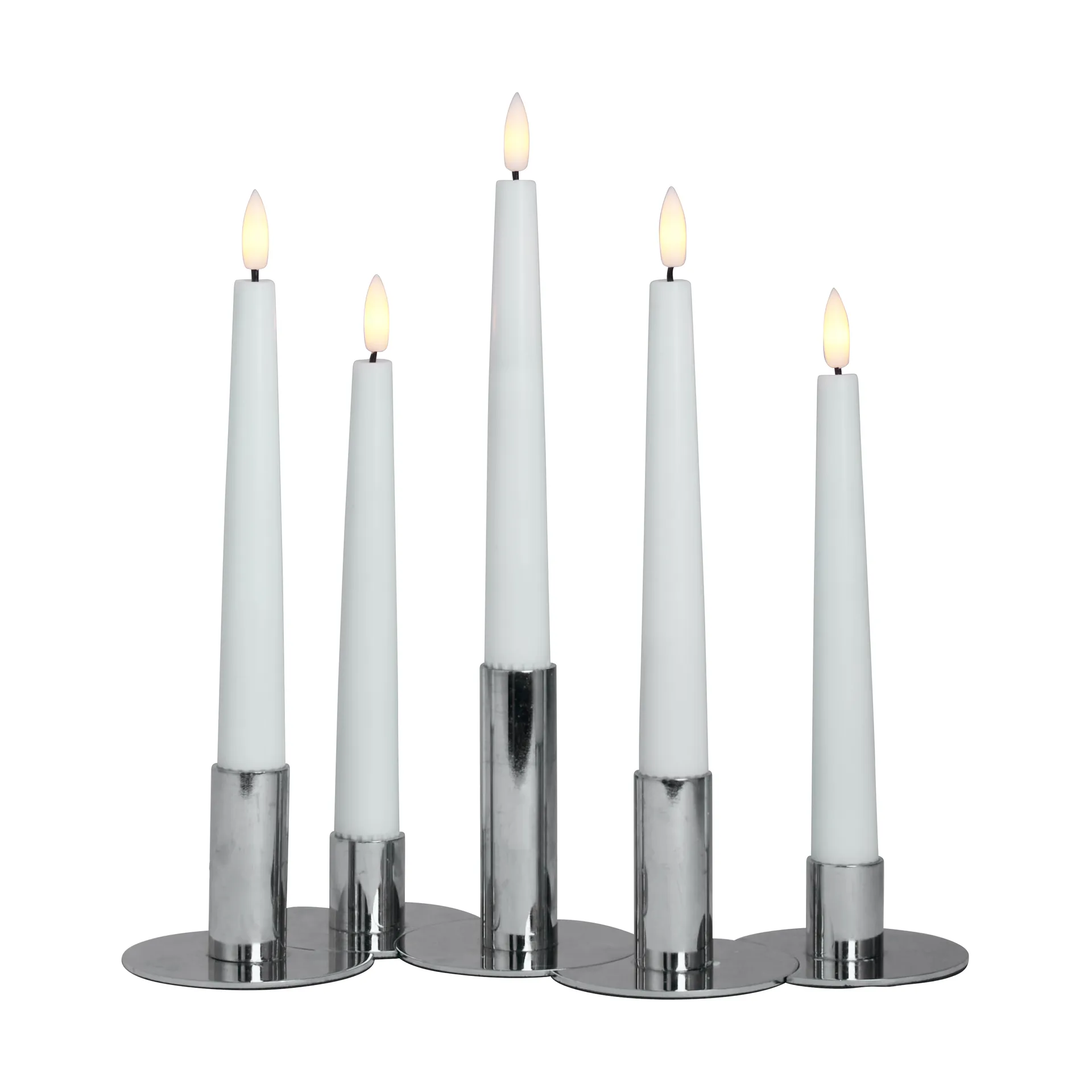 Lykke kombinerbar ljusstake inkl. 5 st LED-ljus, Chrome Watt & Veke