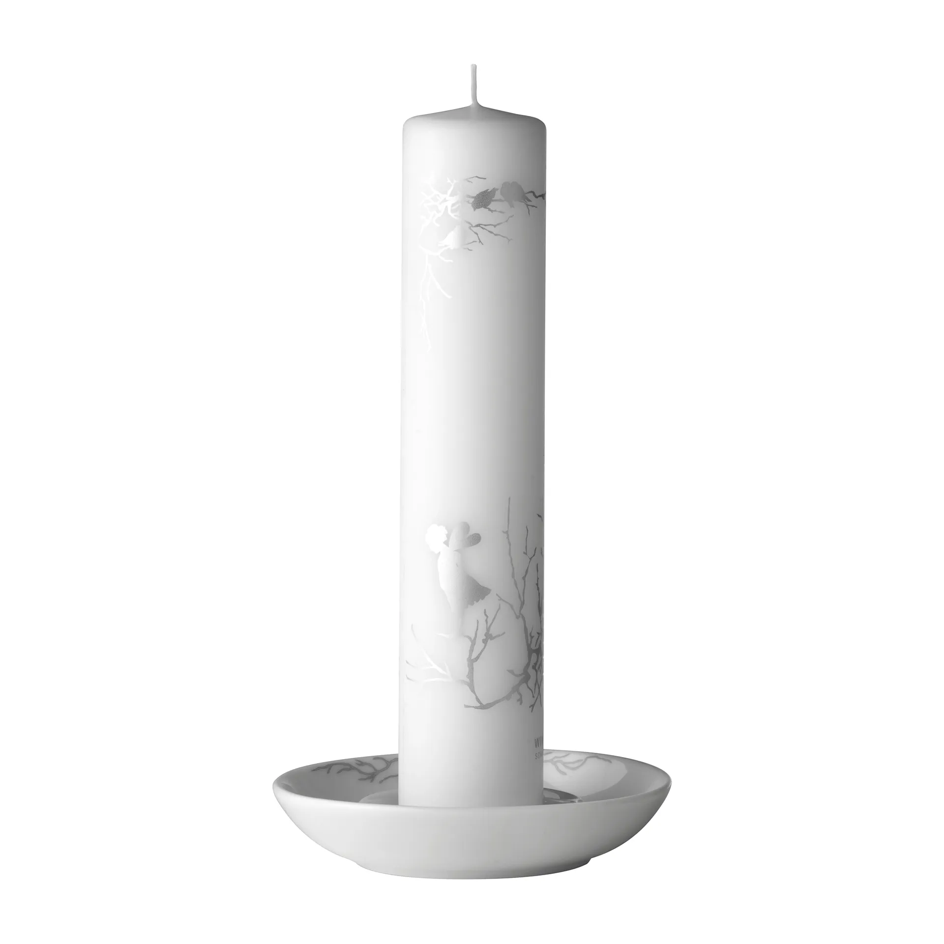 Alv ljusstake Ø14 cm, Vit-grå Wik & Walsøe