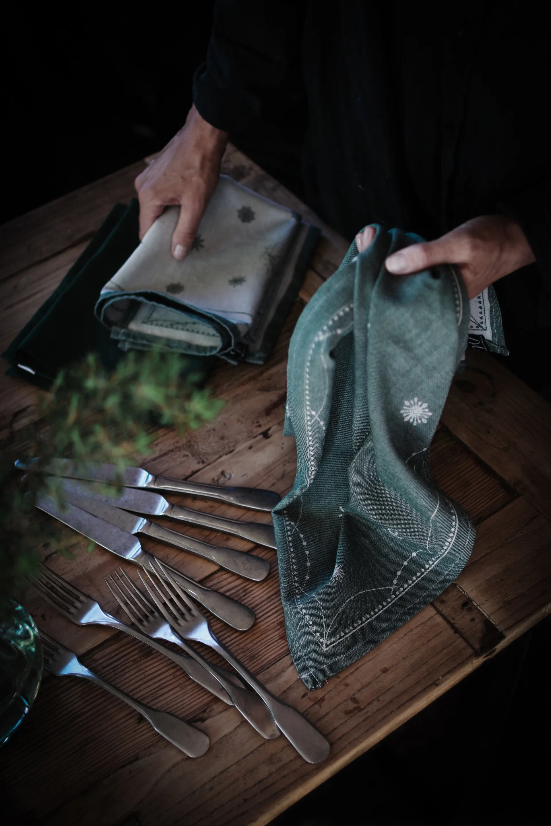 Julemorgen kökshandduk 50x70 cm, Grön Wik & Walsøe