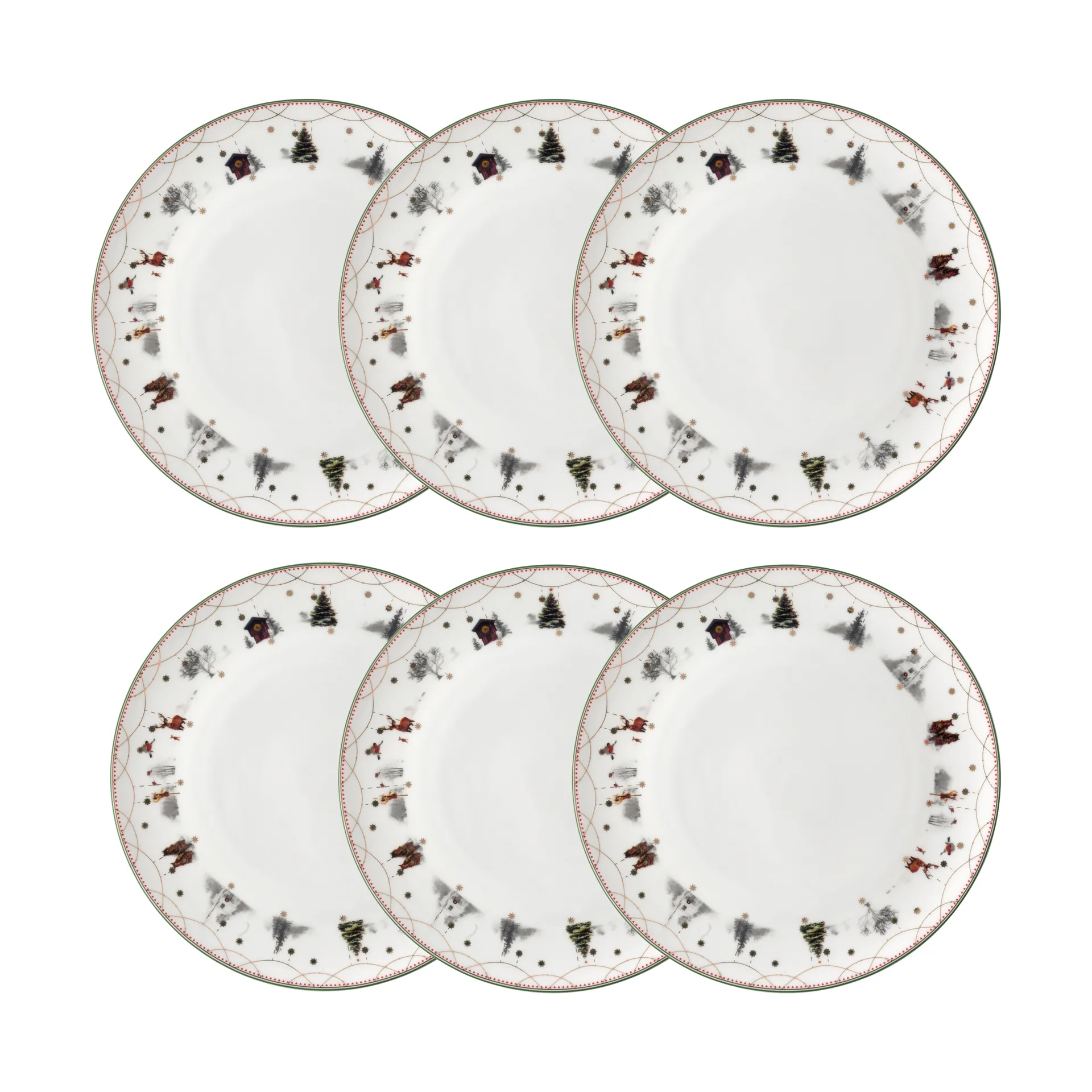 Julemorgen tallrik Ø20 cm 6-pack,  Wik & Walsøe