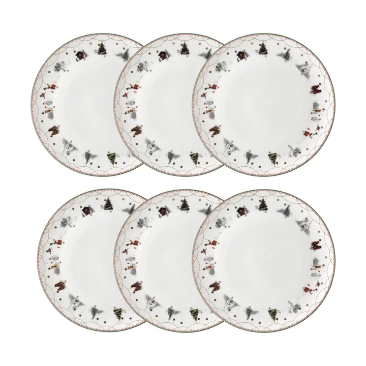 Julemorgen tallrik Ø20 cm 6-pack - undefined - Wik & Walsøe