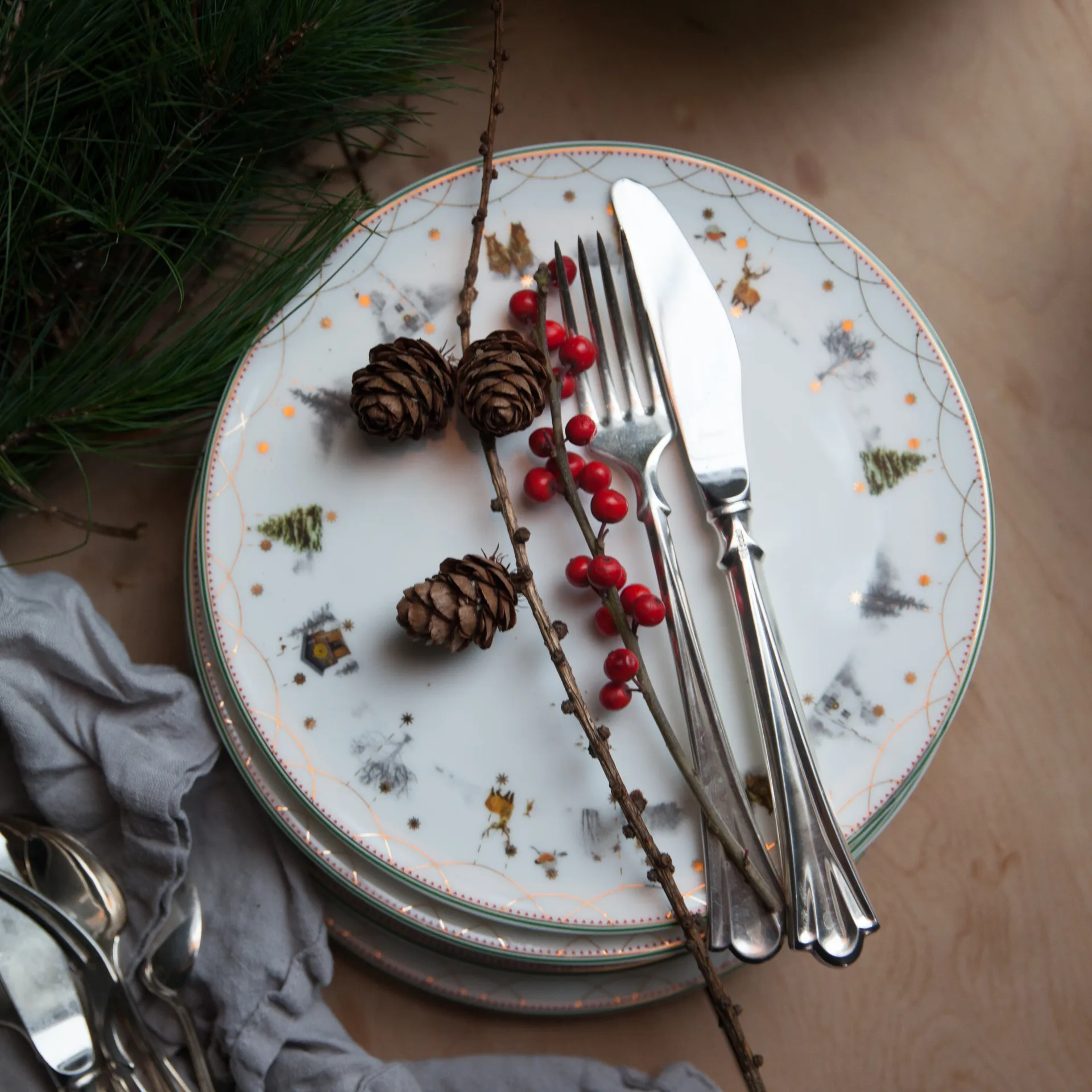 Julemorgen tallrik Ø20 cm 6-pack Wik & Walsøe