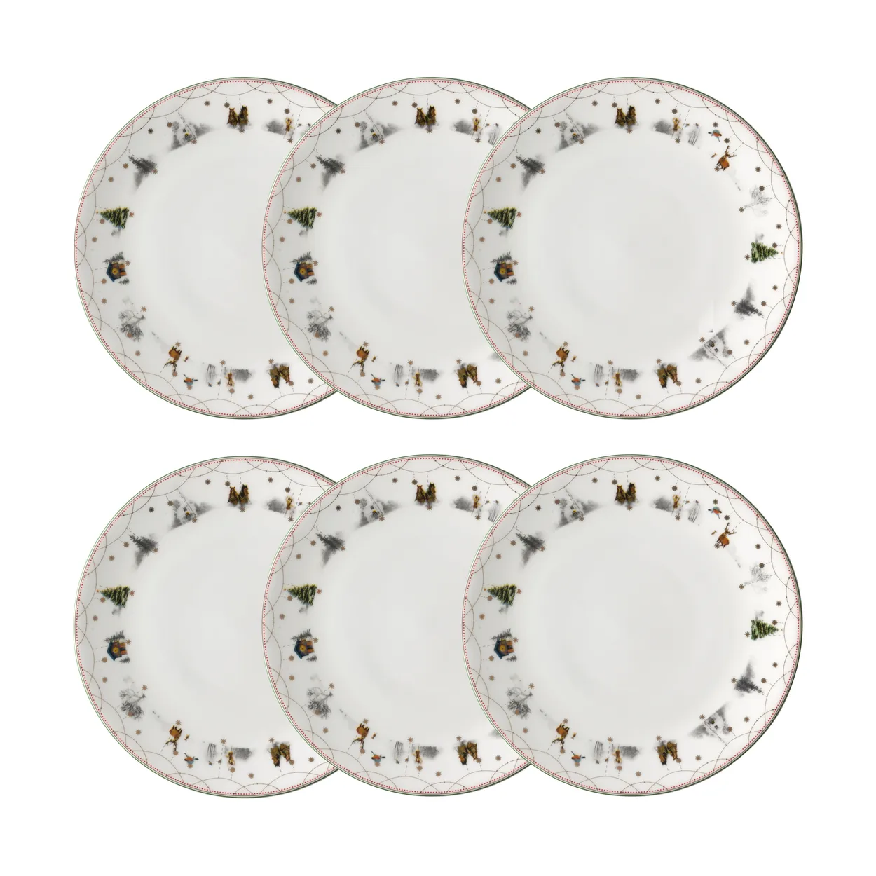 Wik & Walsøe Julemorgen tallrik Ø28 cm 6-pack Ø28 cm