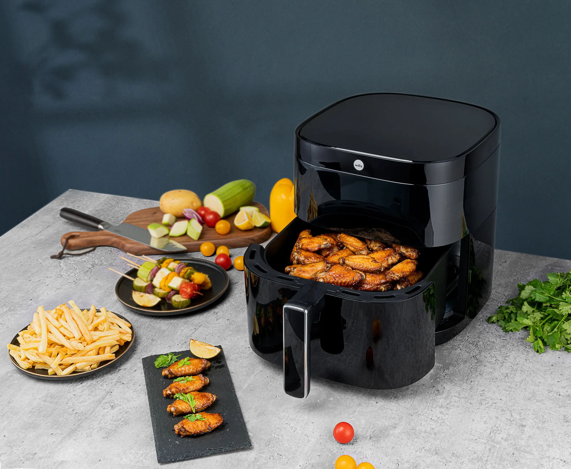 AFD-60B dual air fryer 6 L, Svart Wilfa
