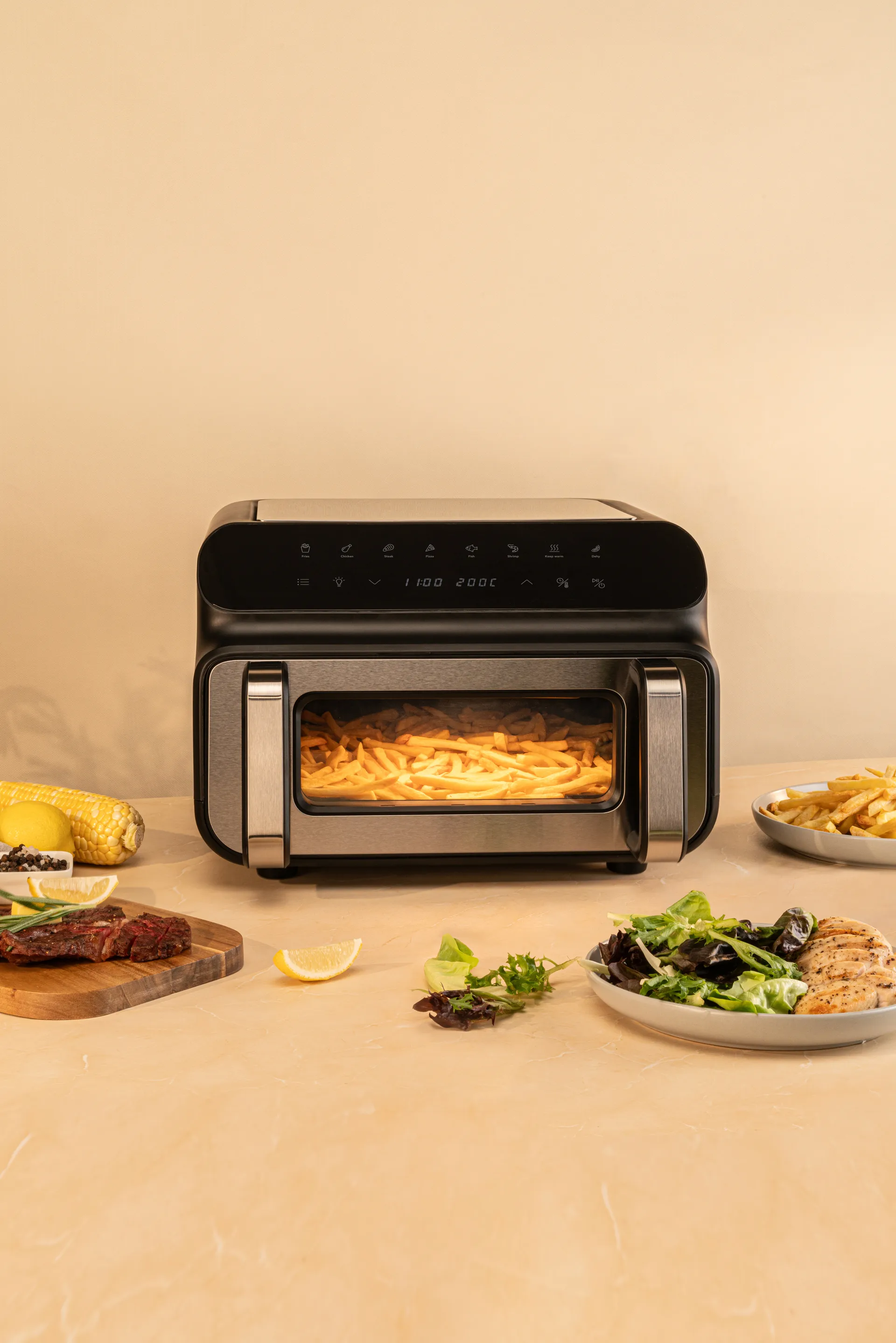 AFG-10 Dualfry Grill airfryer 10 L, Svart Wilfa