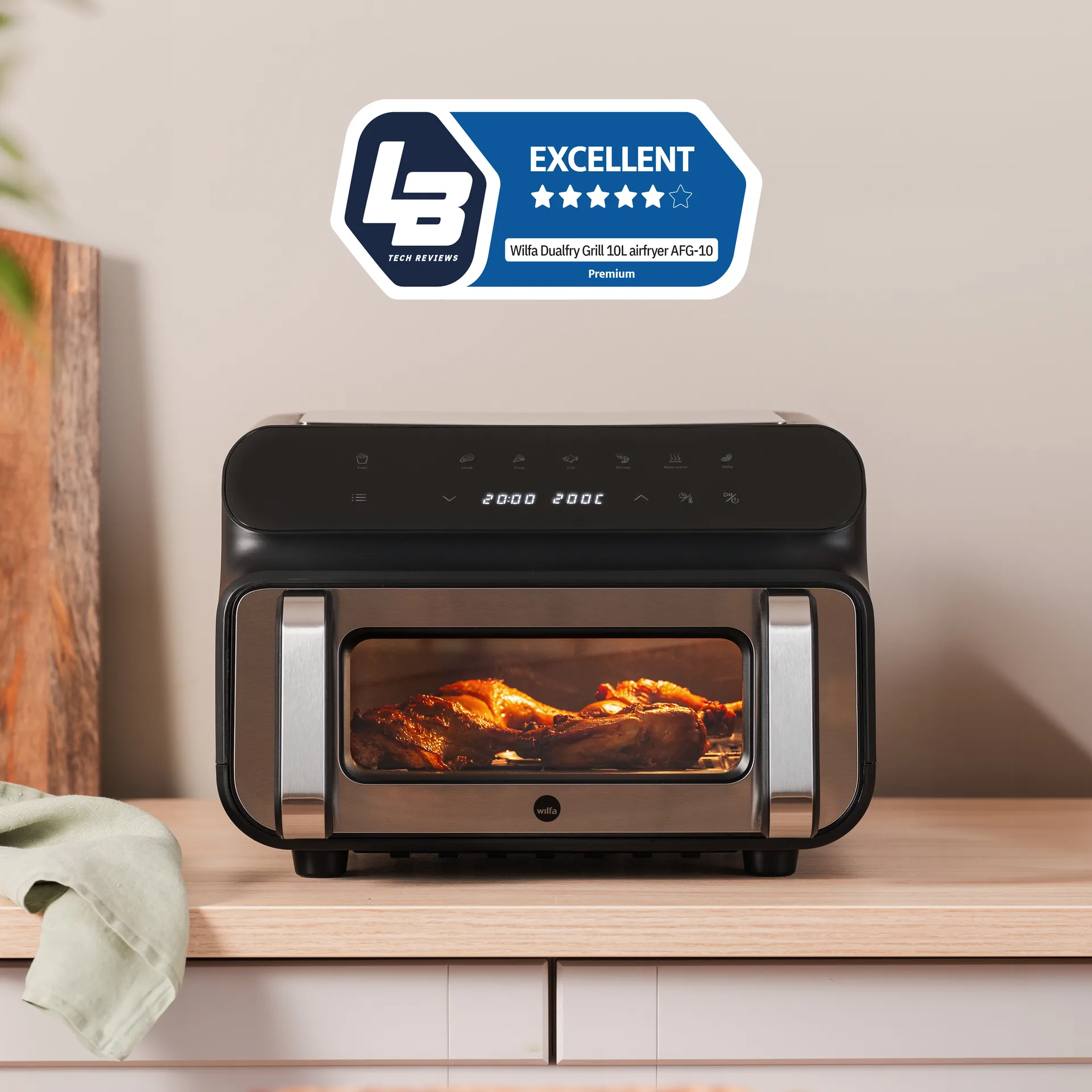 AFG-10 Dualfry Grill airfryer 10 L, Svart Wilfa