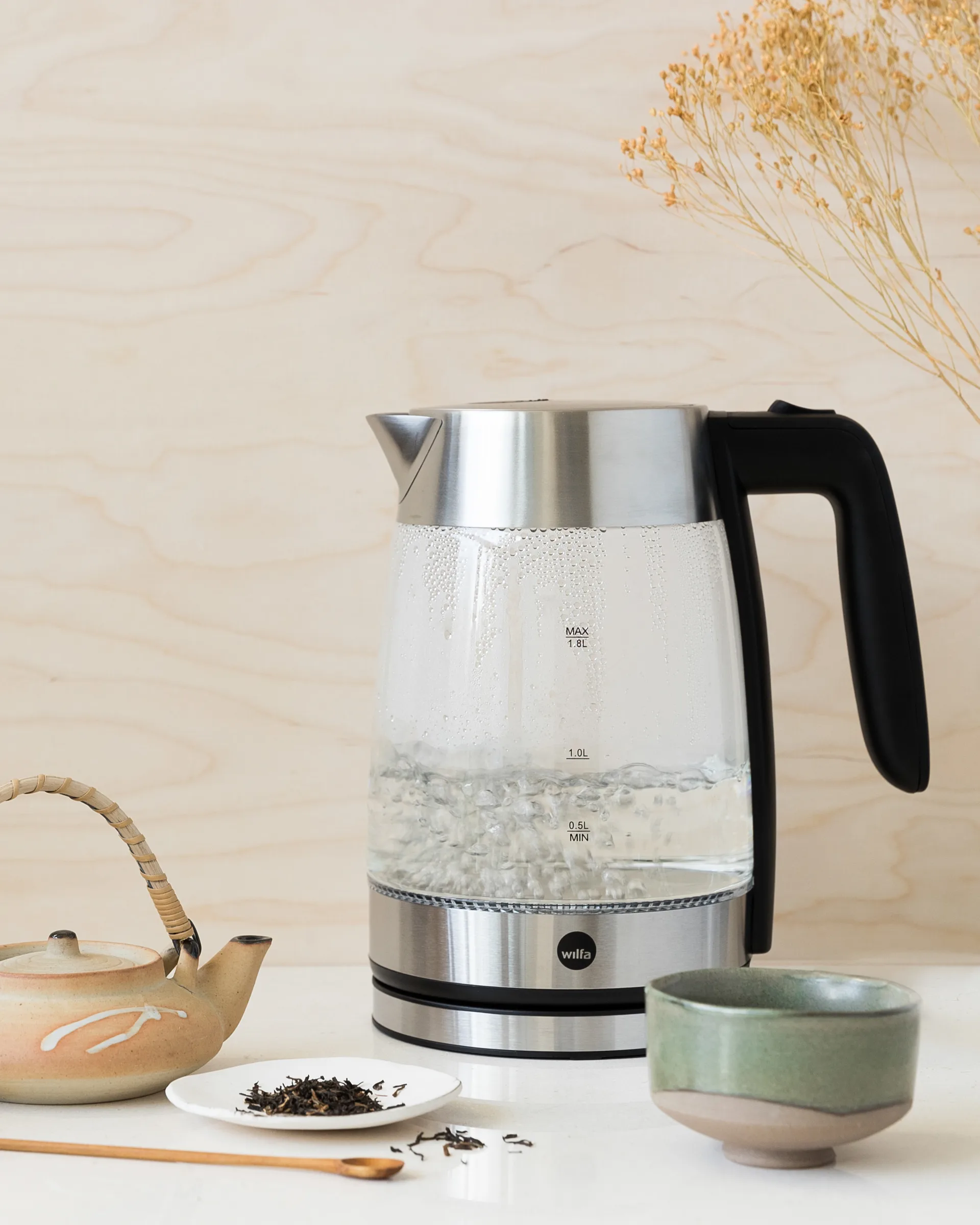 WKG-2200S vattenkokare Pure Boil 1,8 l, Silver Wilfa