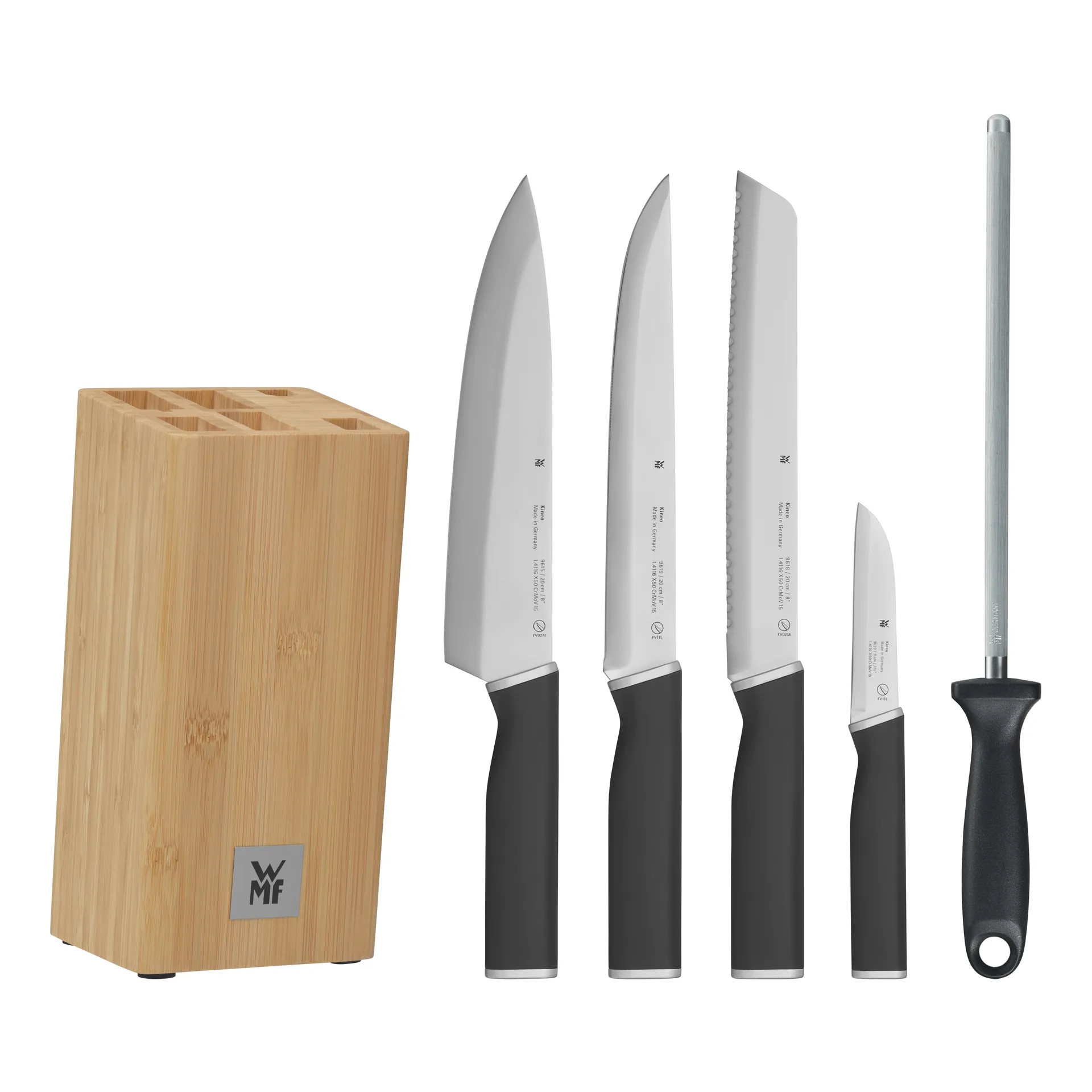 Kineo knivblock med 4 knivar cromargan, Rostfritt stål WMF