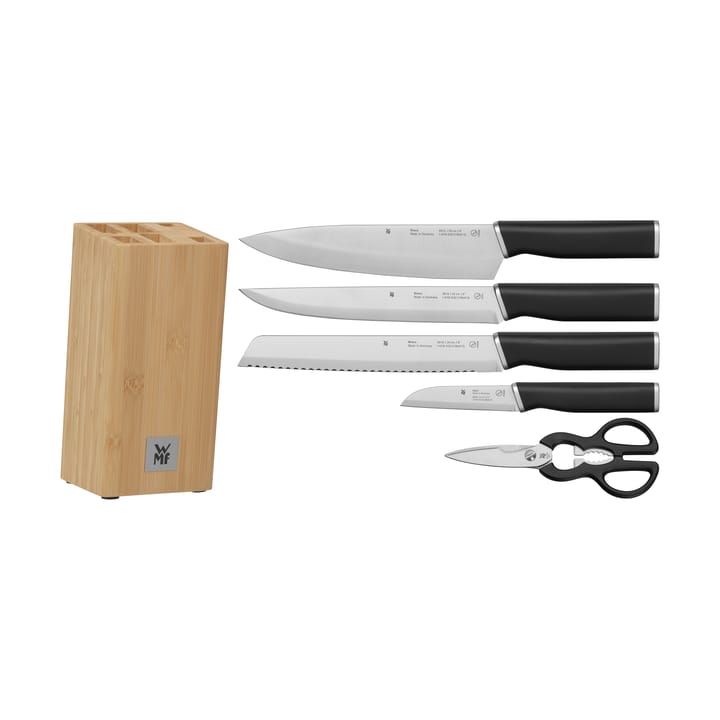 Kineo knivblock med 4 knivar och sax, Rostfritt stål WMF