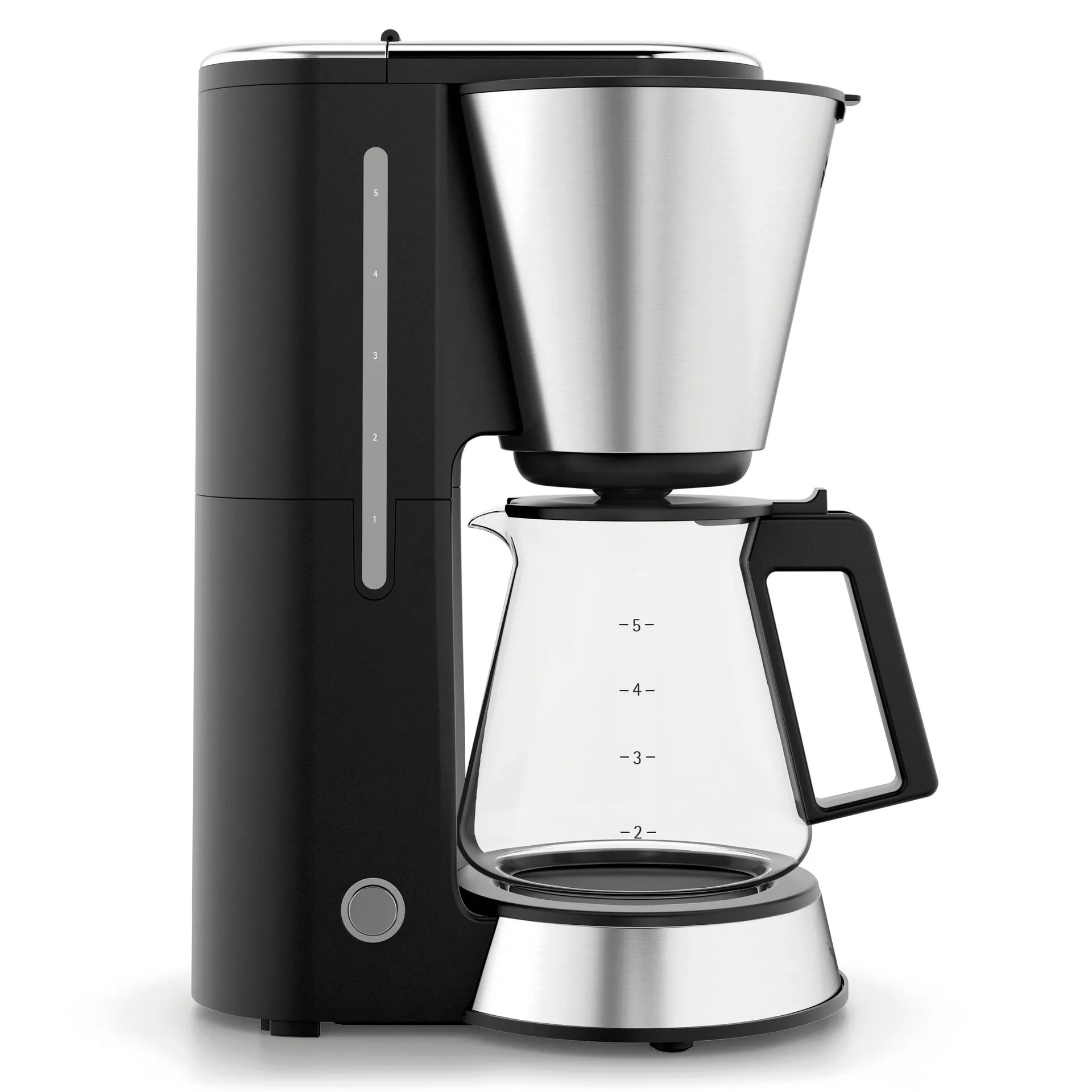 Kitchenminis kaffebryggare glas 5 koppar, Svart-silver WMF