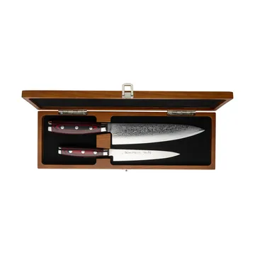 Super Gou knivset 2-delar schatull - Natur-röd-svart, 20 cm, 12,5 cm - Yaxell