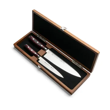 Super Gou knivset 2-delar schatull - Natur-röd-svart, 20 cm, 12,5 cm - Yaxell