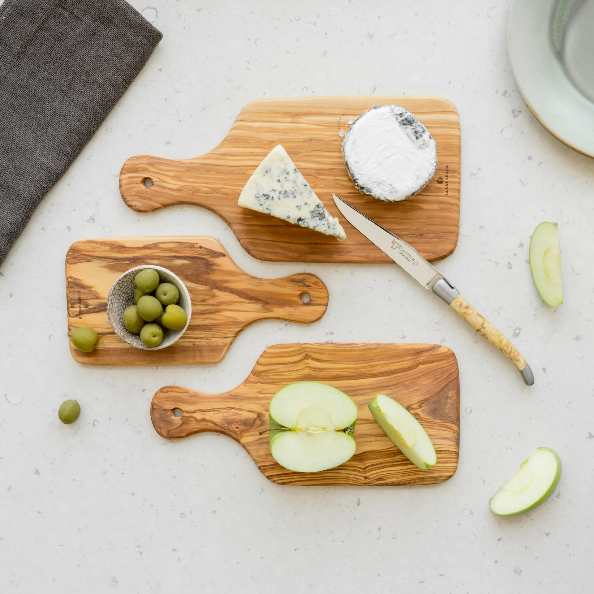 Zassenhaus skärbräda med handtag olivträ, 22 cm Zassenhaus