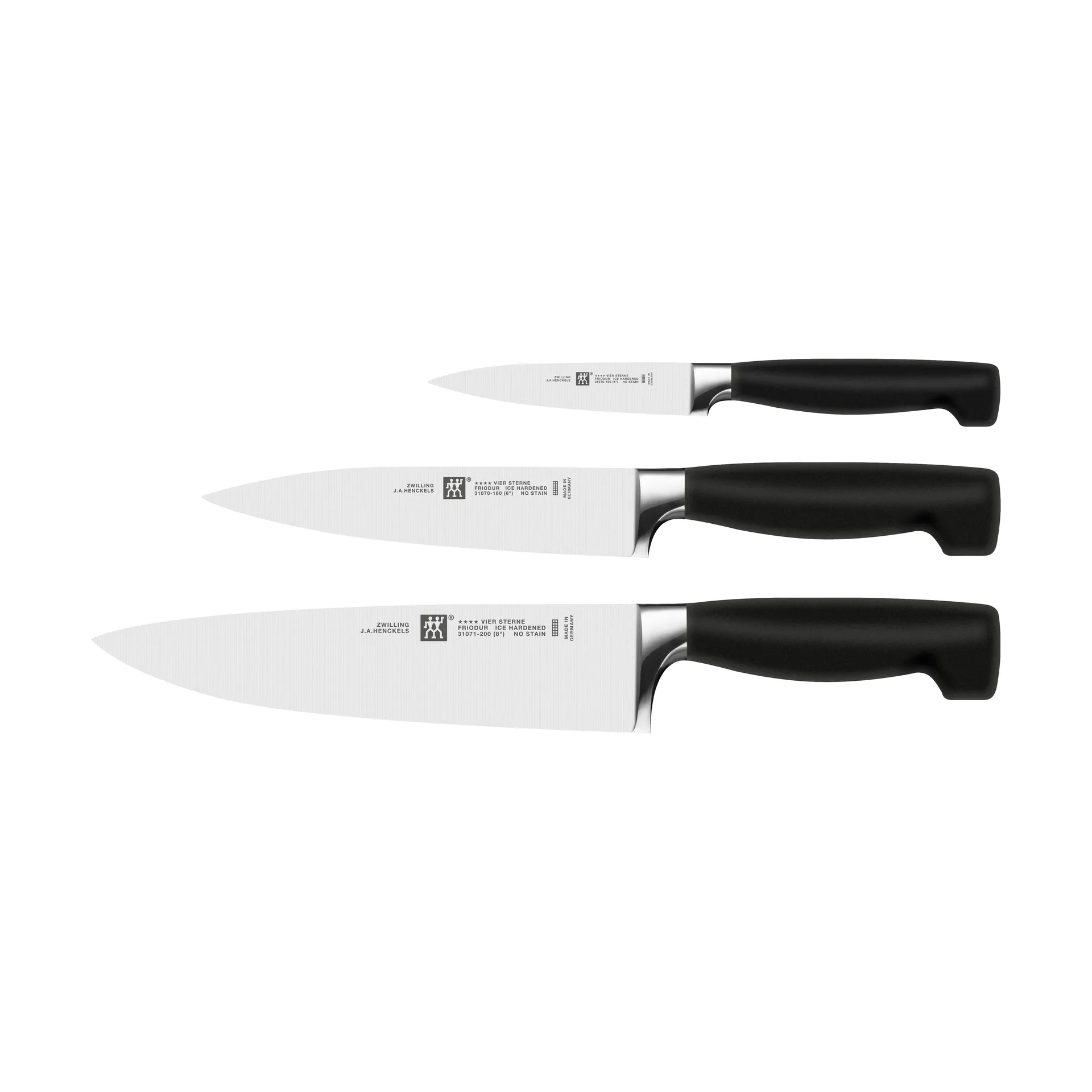 Zwilling Four star knivset 3 delar, Svart-rostfritt stål Zwilling