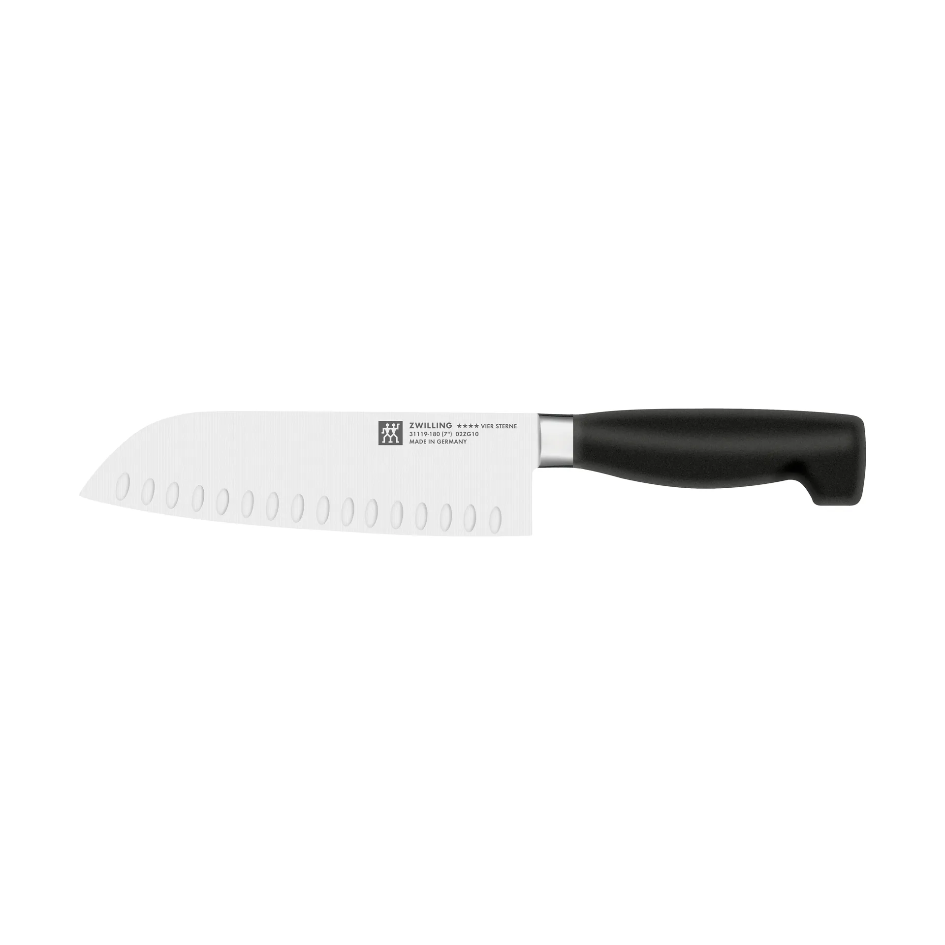 Zwilling Four star santokukniv 18 cm, Svart-rostfritt stål Zwilling
