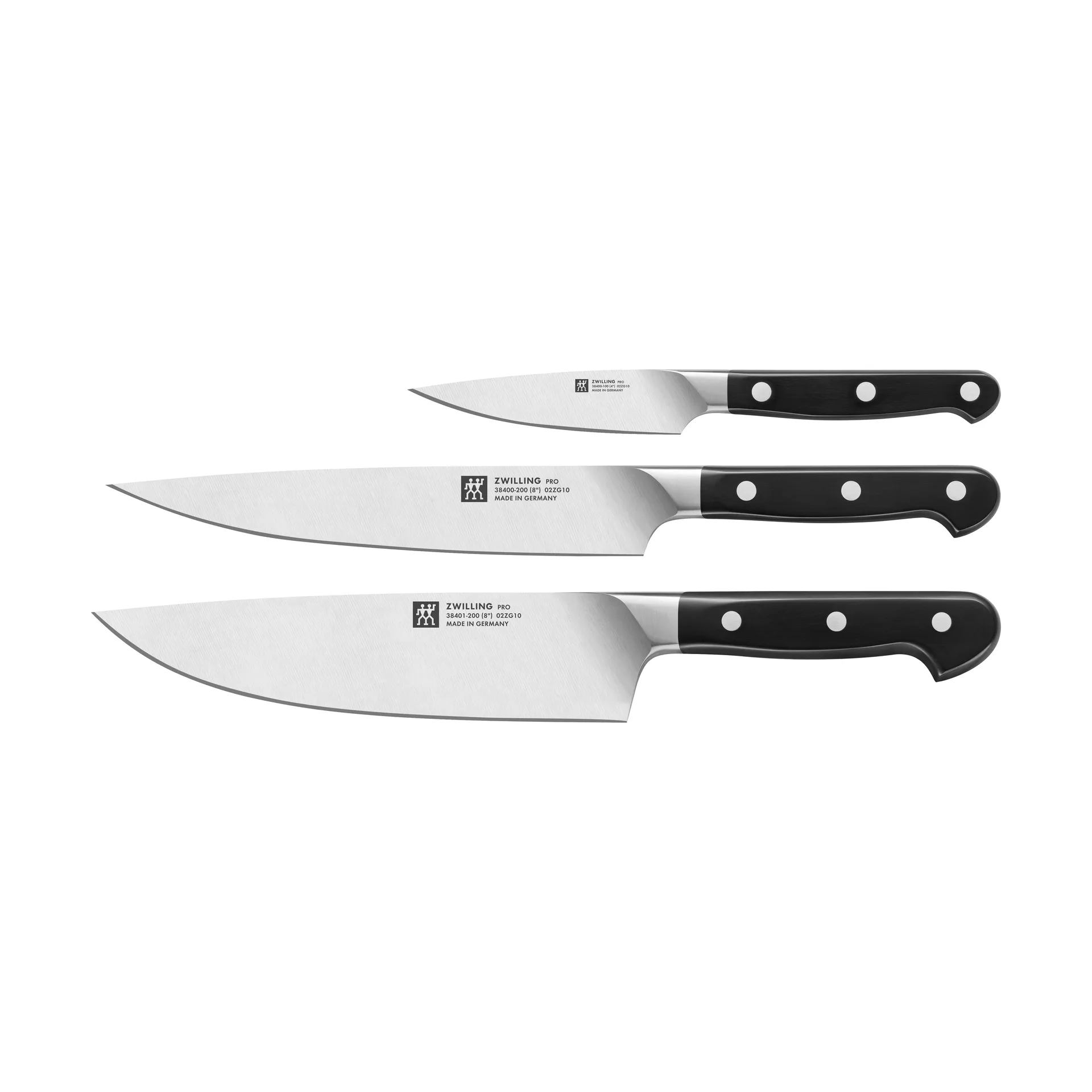 Zwilling Pro knivset 3 delar, Svart-rostfritt stål Zwilling